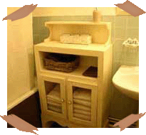 meuble de salle de bains en carton, mobilier en carton, meubles en carton.