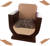 fauteuils en carton, meubles en carton, mobilier ne carton.
